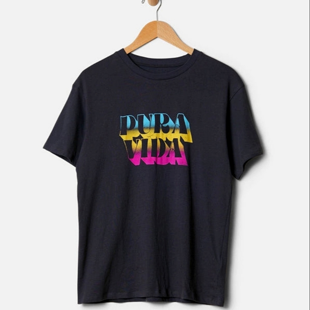 Dark grey/black pura vida t-shirt